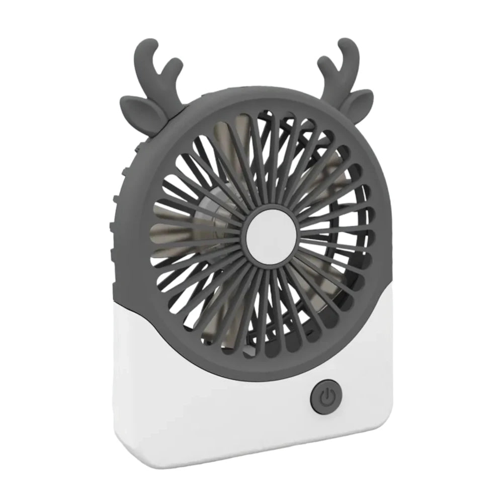 Cute Desk Fans Small Quiet - USB Mini Fans for Home Rooms Bedroom Desktop Nightstand Table Office Dorm Travel, Personal Fan Dear Animal Little Portable USB Plug-in Powered