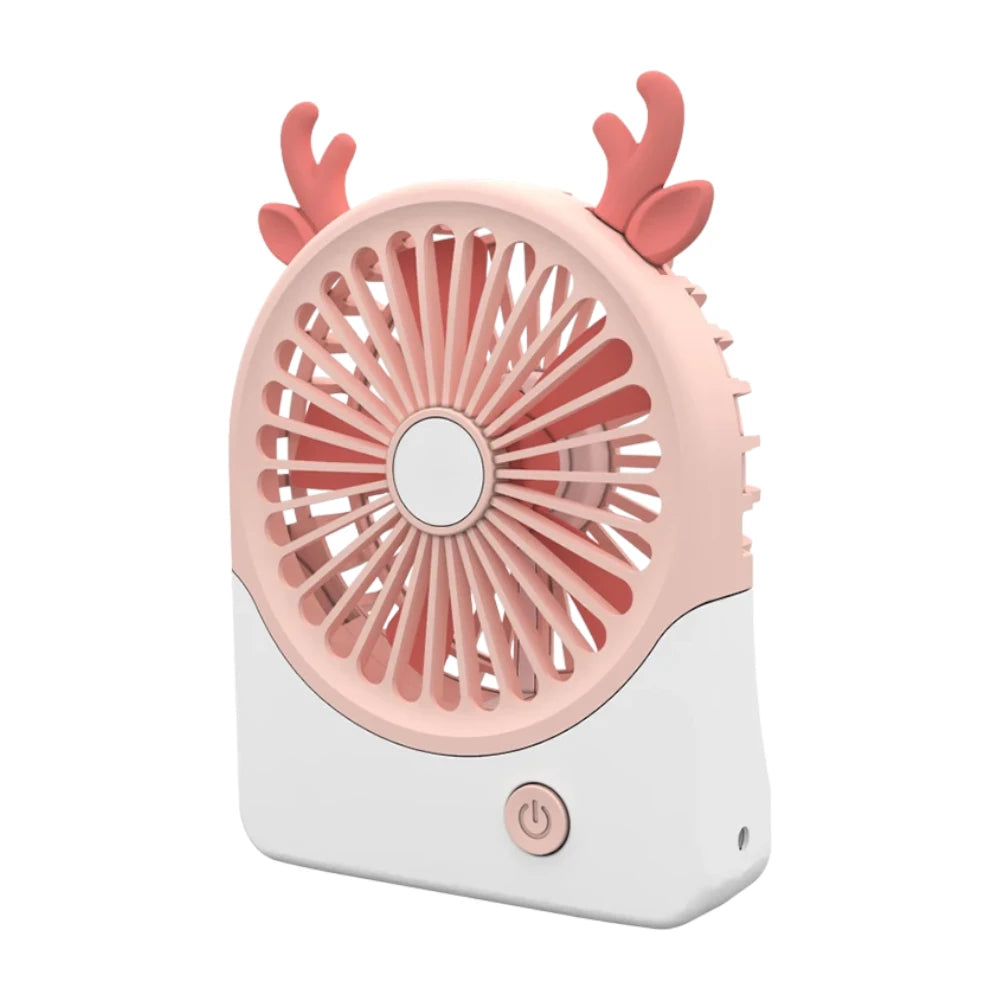 Cute Desk Fans Small Quiet - USB Mini Fans for Home Rooms Bedroom Desktop Nightstand Table Office Dorm Travel, Personal Fan Dear Animal Little Portable USB Plug-in Powered