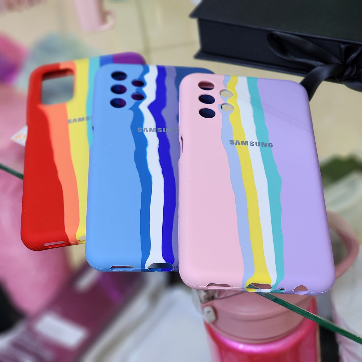 Samsung  A24 silicone phone case cover A 24 4G phone case cover stripes