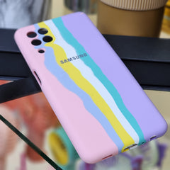 Samsung A12 silicone phone cases A 12 phone case covers stripes rainbow