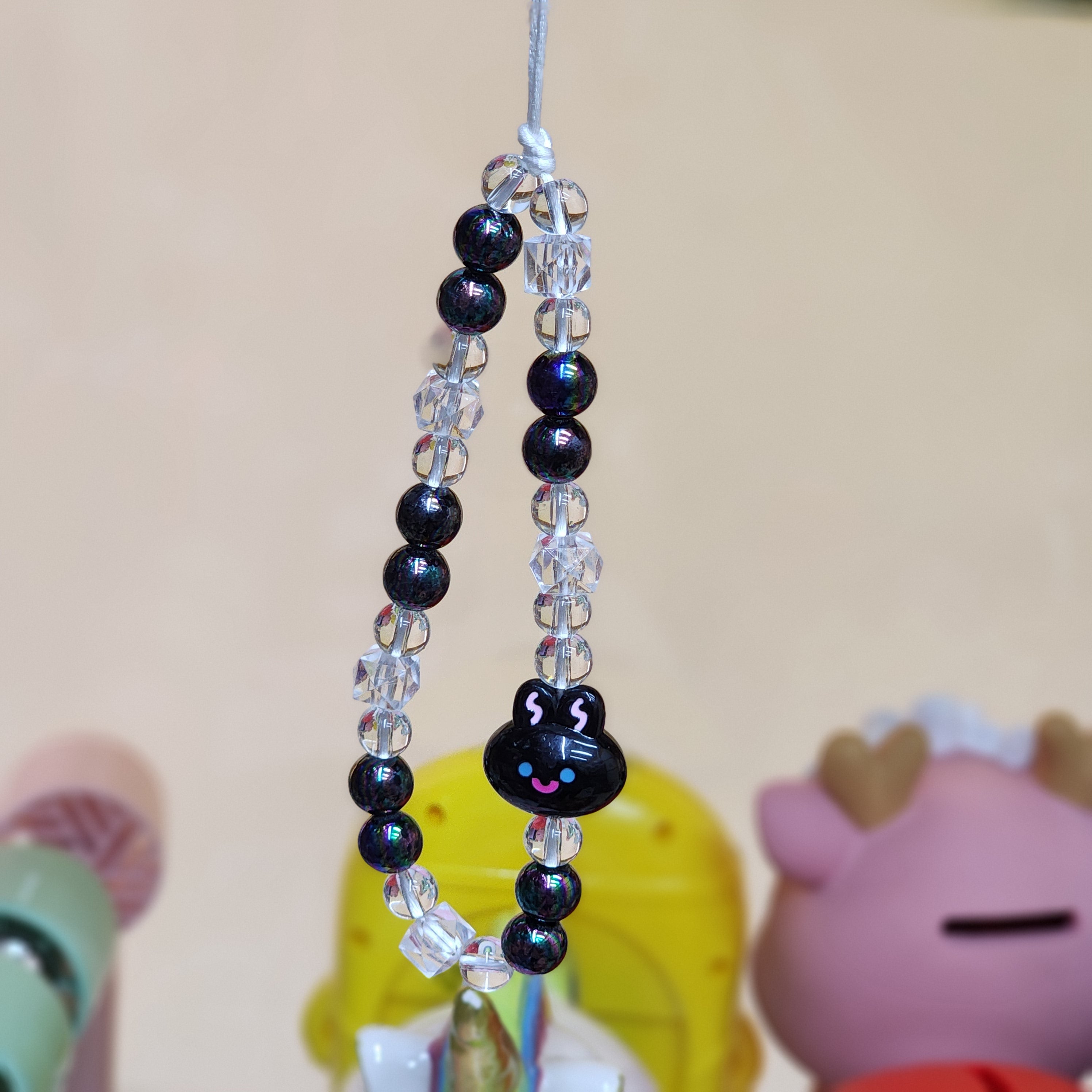 Bear bead phone charm, phone charms bear, beads charms