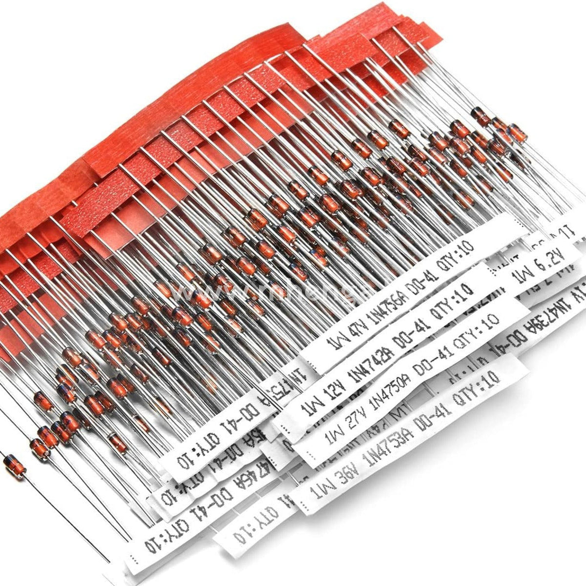 30 Values 300Pc 1W Zener Diode Assorted Kit (3V 3.3V 3.6V 3.9V 4.3V 4.7V 5.1V 5.6V 6.2V 6.8V 7.5V
