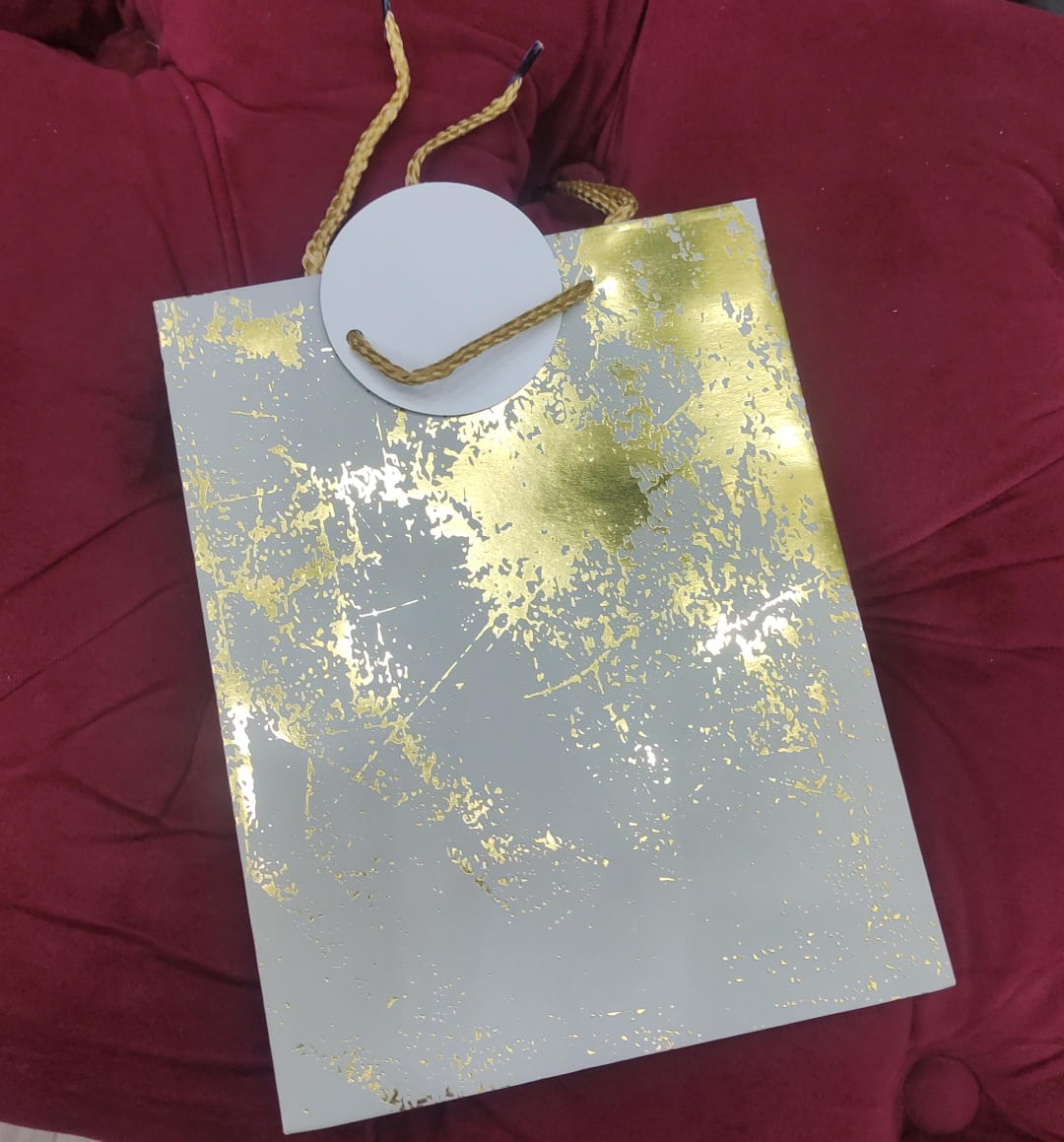 Gift bag small white and gold