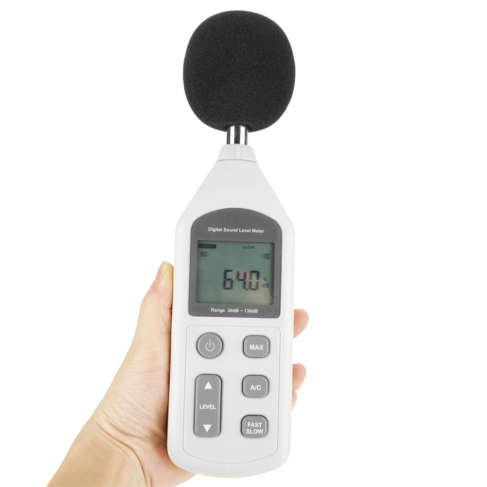 Digital LCD Sound Level Meter,GM1357 Handy Mini Digital LCD Sound Level Meter Noise Tester Range from 30~130dB, 35~130dBC Decibels