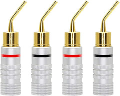 2mm Banana Speaker Pin Plugs,Audio Speaker Pin Plugs Screw Type Cable Connector Adapter,Gold Plated Pin Connectors Banana Plug Adapter for Audio HiFi Musical Adapter