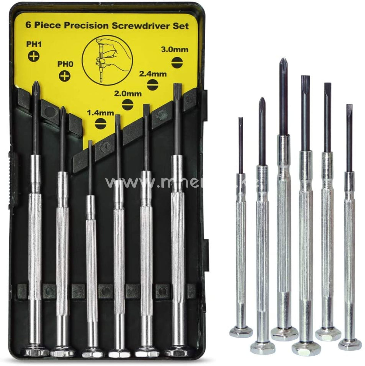 6Pcs Mini Screwdriver Set With Case Precision Kit 6 Different Size Flathead And Phillips