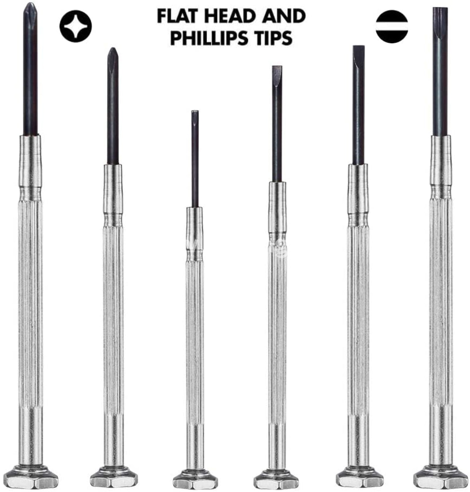 6Pcs Mini Screwdriver Set With Case Precision Kit 6 Different Size Flathead And Phillips