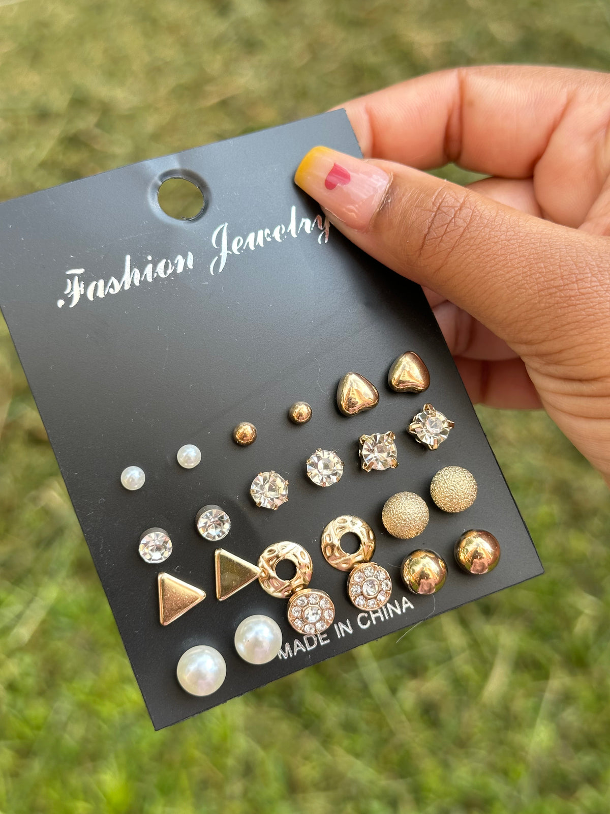 Earring set stud triangle