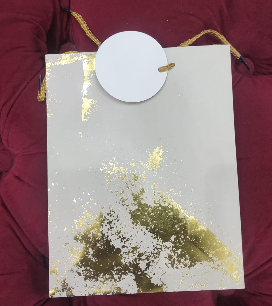 Gift bag small white and gold