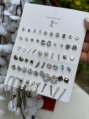 Earring Set Studs silver loopsl