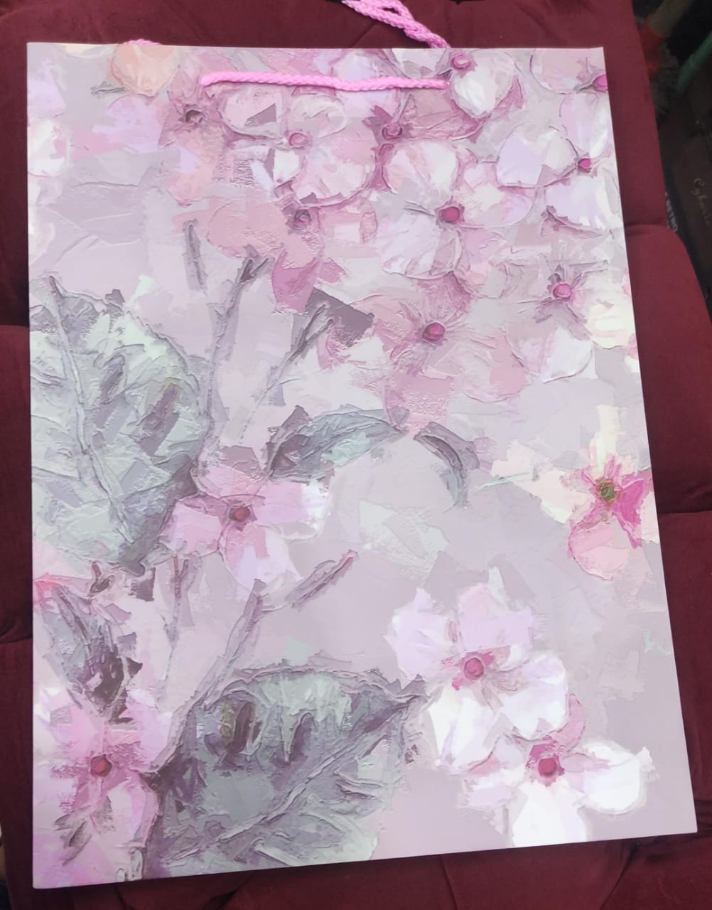 Gift bag pink flowers