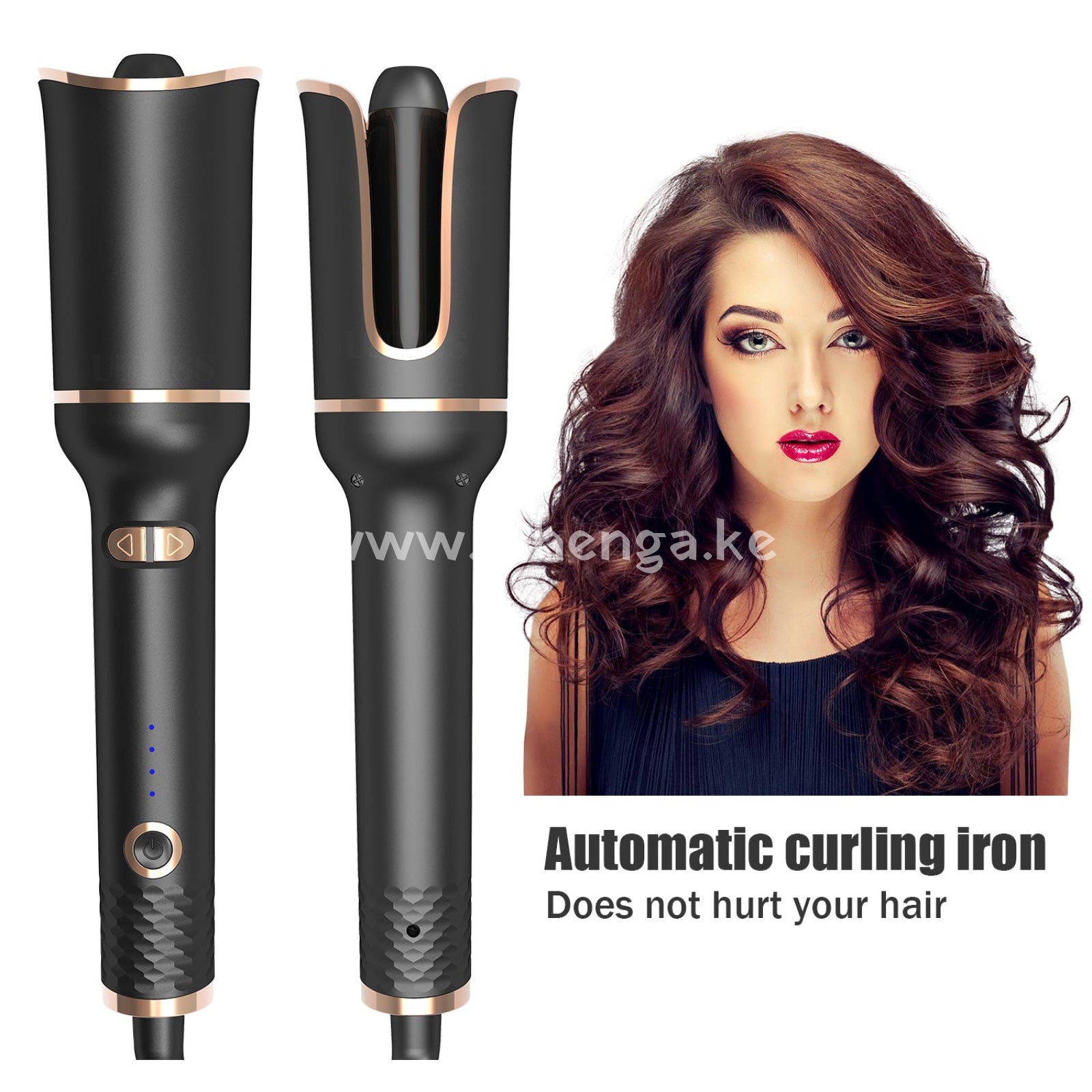 Automatic Hair Curling Iron With Ceramic Ionic Barrel Smart Anti-Stuck Auto Rotating Wand