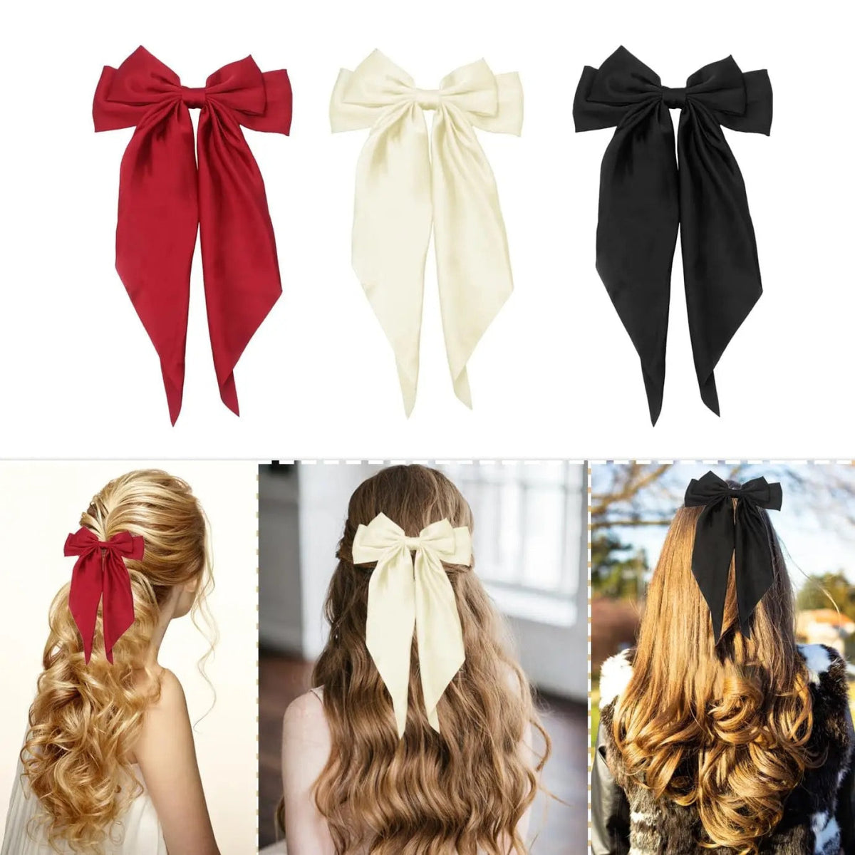 Bow Silk Satin Bow Hair Clip