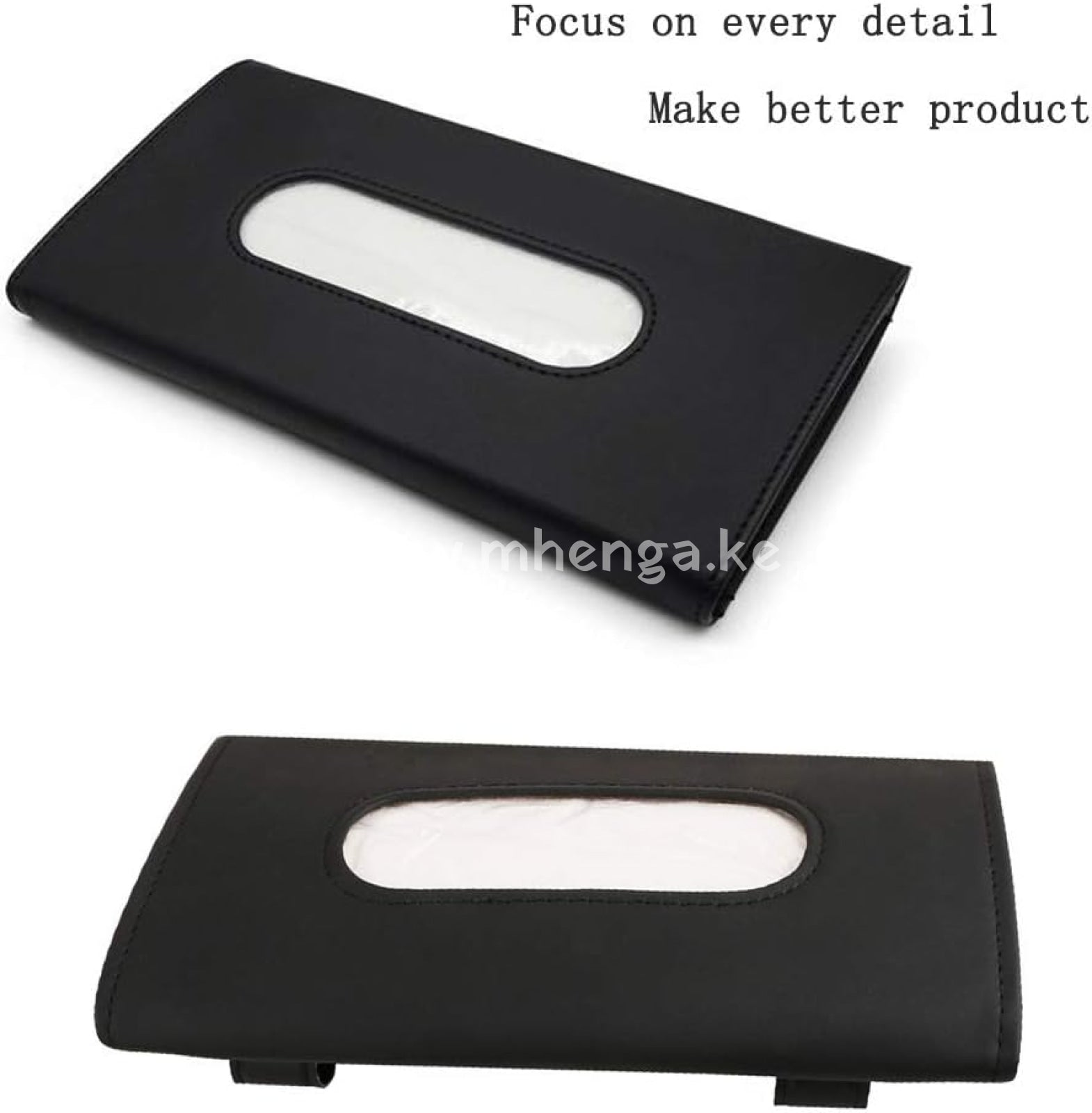 Car Tissue Holder - For Napkin Sun Visor Pocket Dispenser Pu Leather Backseat Accessory