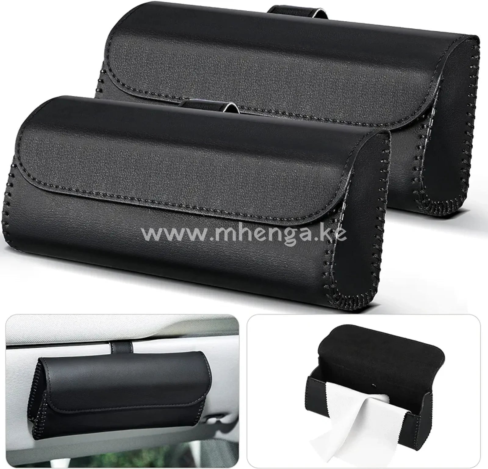 Car Visor Sunglasses Case Leather Glasses Clip Holder For Sun Visor Handmade Eyeglasses Storage Box