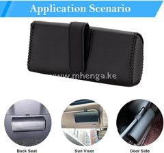 Car Visor Sunglasses Case Leather Glasses Clip Holder For Sun Visor Handmade Eyeglasses Storage Box