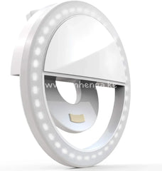 Clip On Selfie Ring Light [Rechargeable Battery] With 36 Led For Smart Phone Camera Round Shape