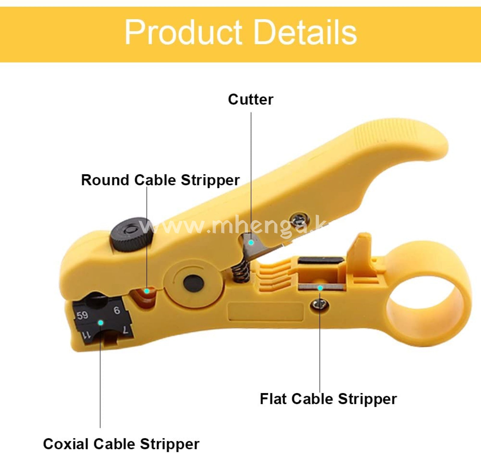 Coaxial Cable Cutter/Prepping Tool For Rg59 Rg6 Rg7 And Rg11 - Stripping Category Cable- Cat6 Cat5