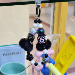 Cute Phone Charm With Fur And Beads