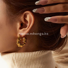 Earring Loop Hoop Gold Ensemble Tarnish Free Hypoallergenic