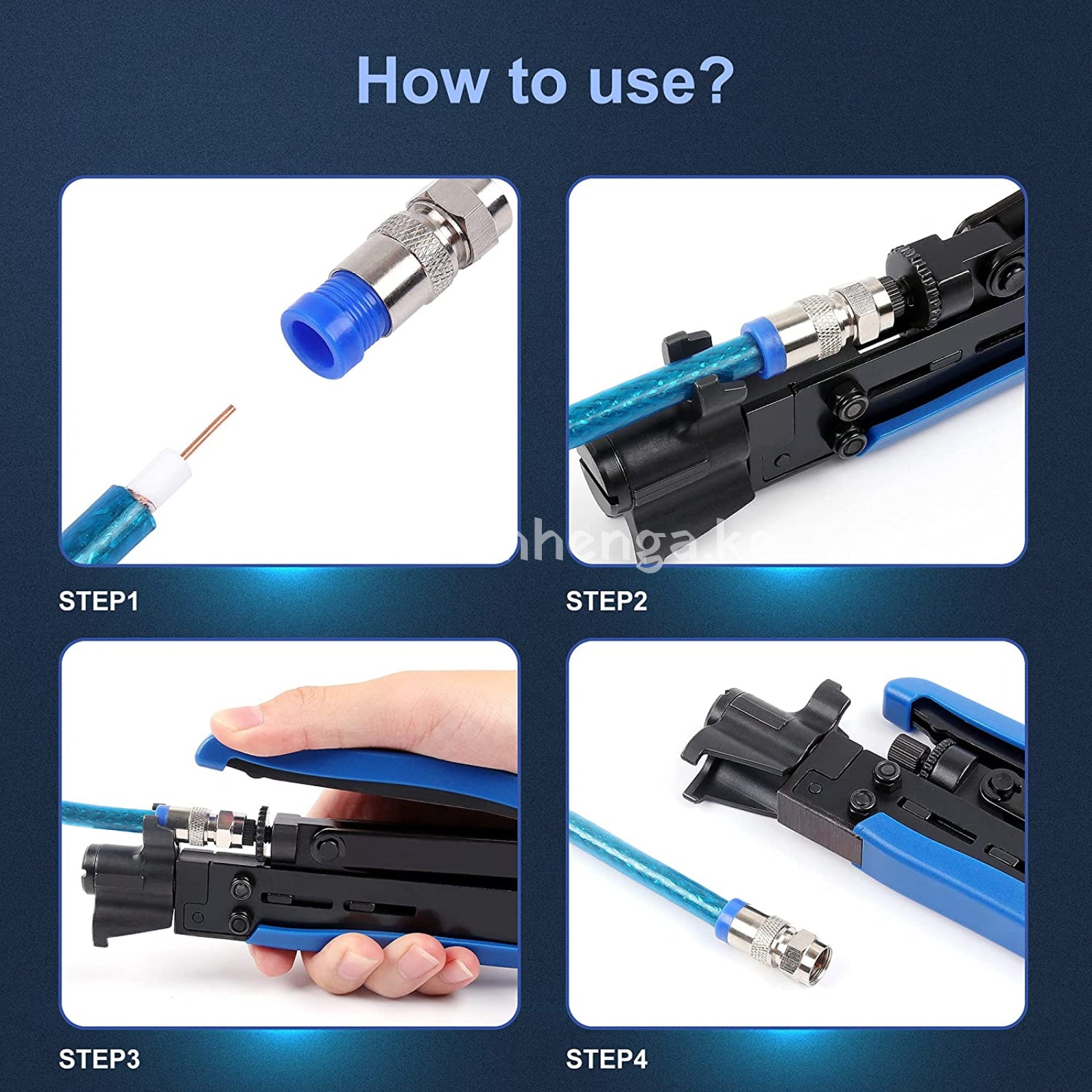 F-Connector Tool Knoweasy Rg59 Rg6 Rg11 Coaxial Adjustable Compression Cable Connector