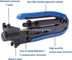 F-Connector Tool Knoweasy Rg59 Rg6 Rg11 Coaxial Adjustable Compression Cable Connector