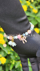 Flower Bead Jade Crystal Lucky Bracelets Charms For Women Chinese Style Good Key Dainty Beads