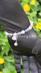 Flower Bead Jade Crystal Lucky Bracelets Charms For Women Chinese Style Good Key Dainty Beads