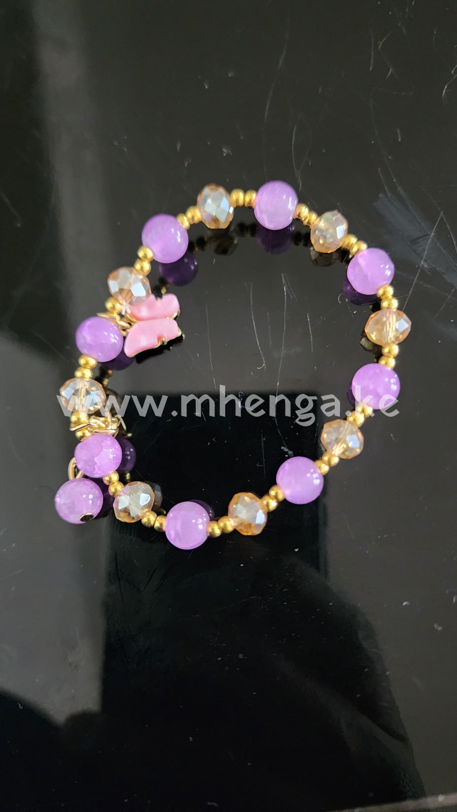 Flower Bead Jade Crystal Lucky Bracelets Charms For Women Chinese Style Good Key Dainty Beads