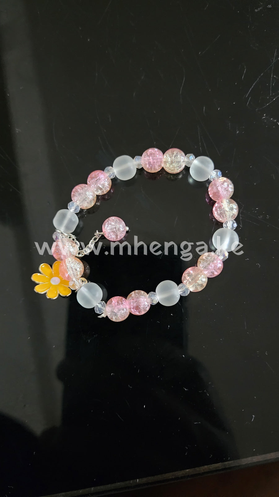 Flower Bead Jade Crystal Lucky Bracelets Charms For Women Chinese Style Good Key Dainty Beads