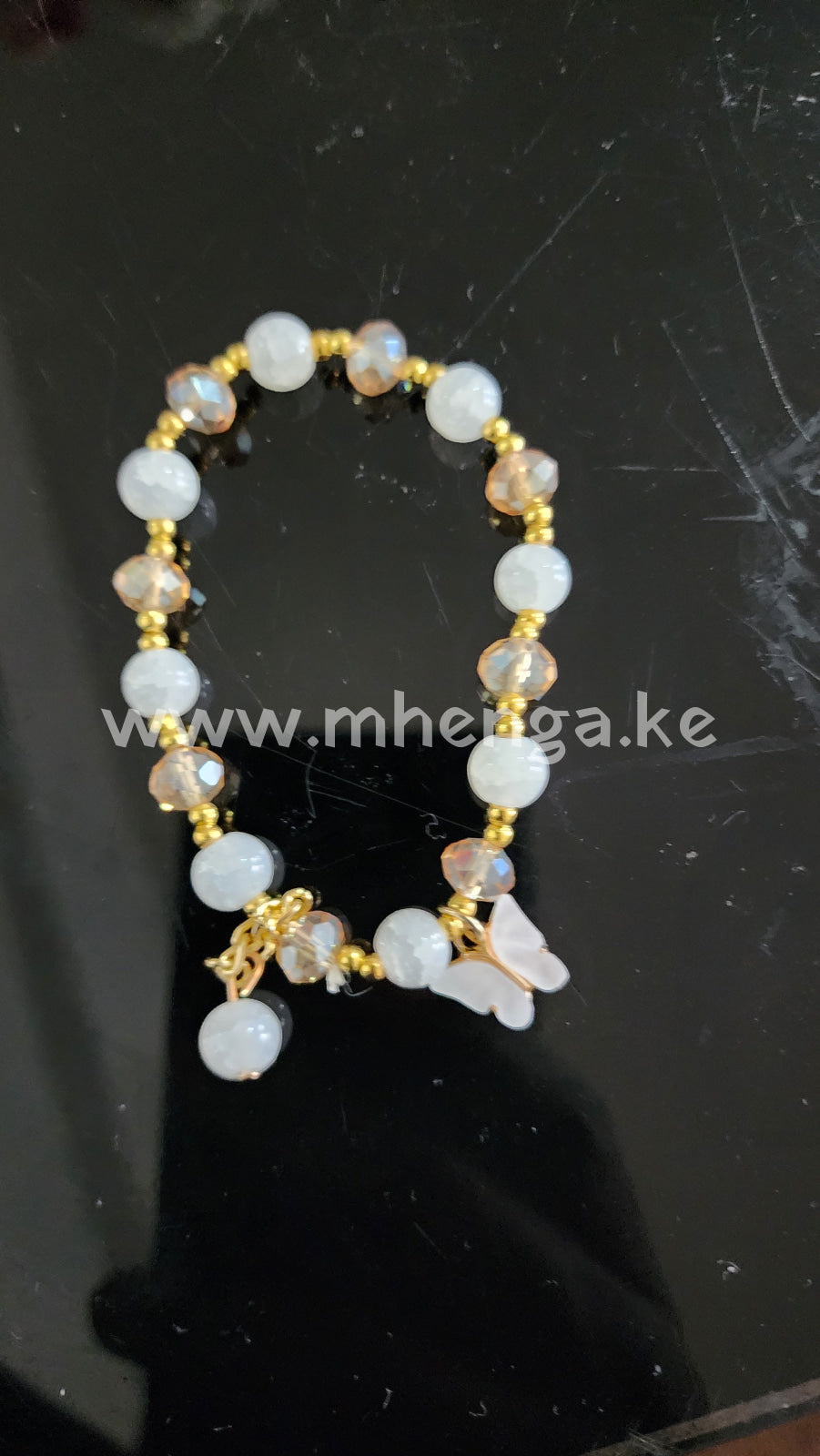 Flower Bead Jade Crystal Lucky Bracelets Charms For Women Chinese Style Good Key Dainty Beads