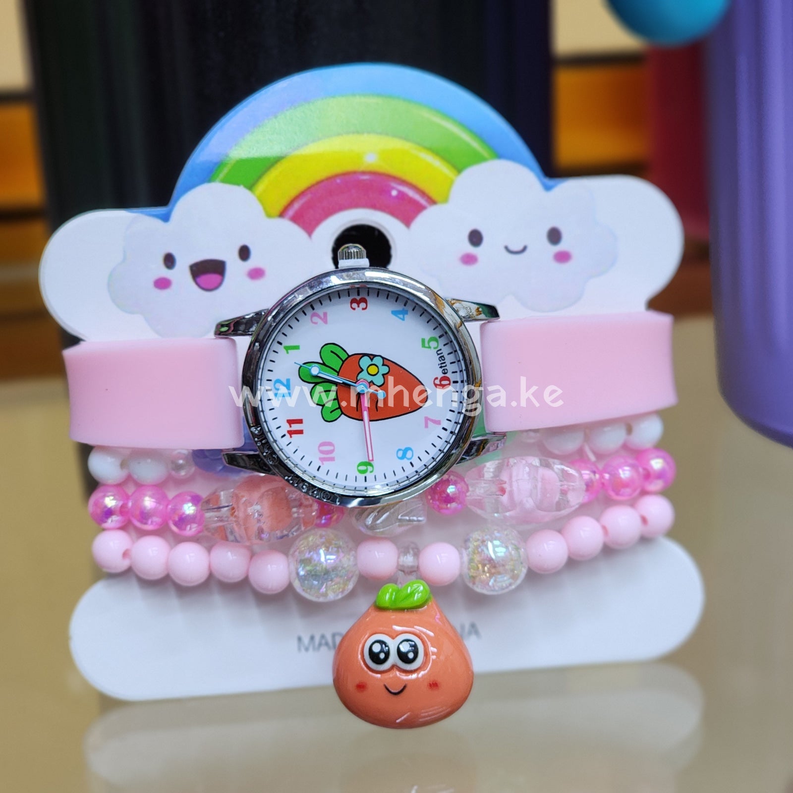 Girls Kids Watch And Bracelet Colored Fruit Design Avacadodesign