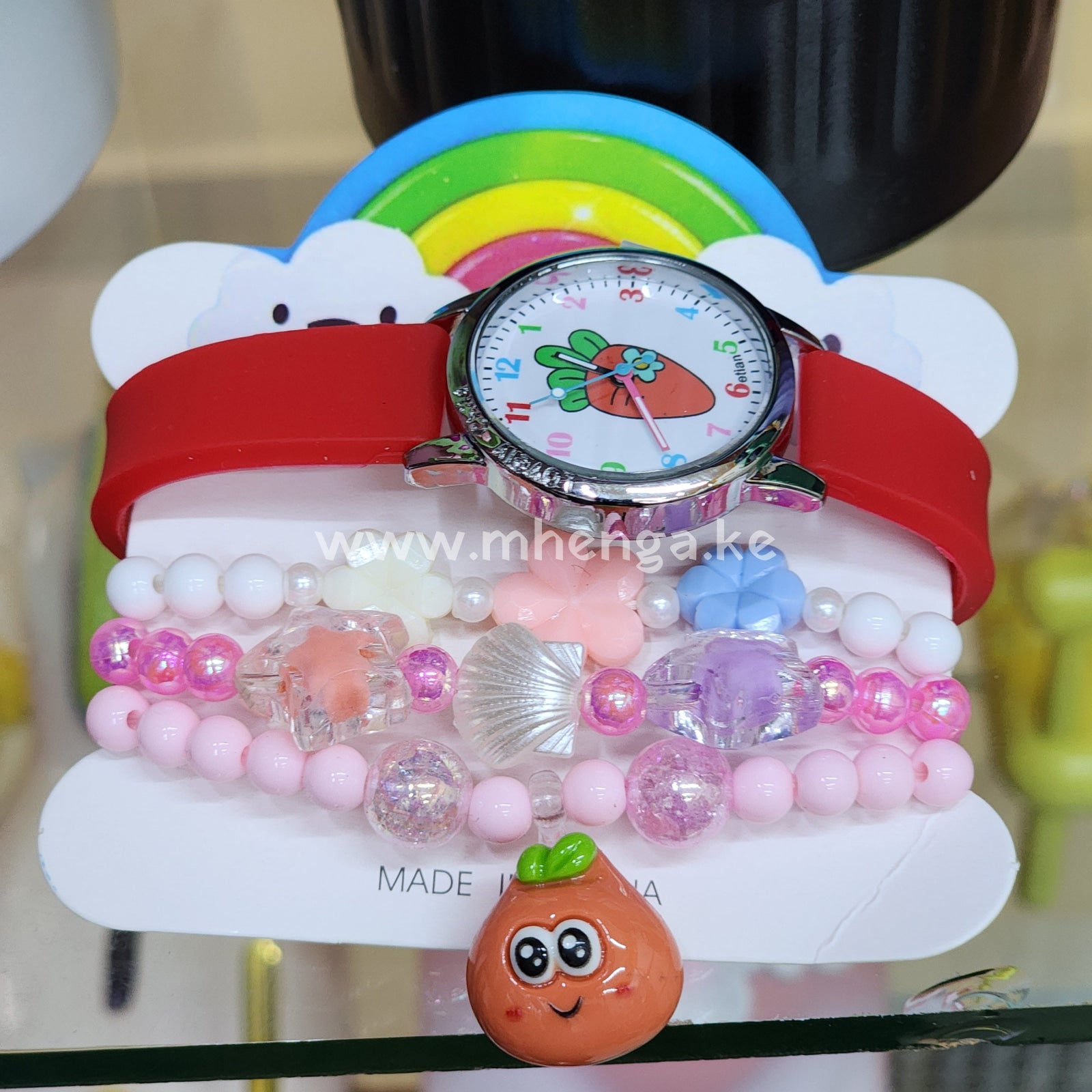 Girls Kids Watch And Bracelet Colored Fruit Design Avacadodesign