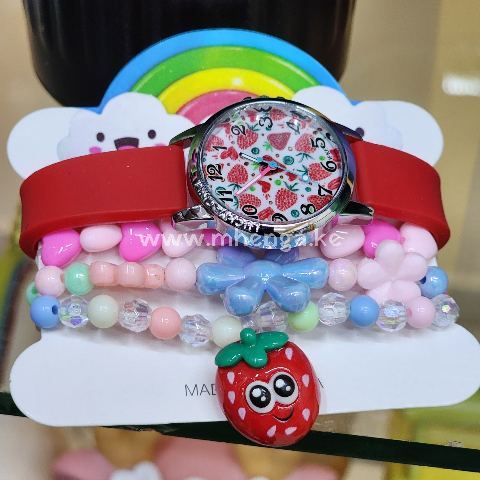 Girls Kids Watch And Bracelet Colored Fruit Design Avacadodesign