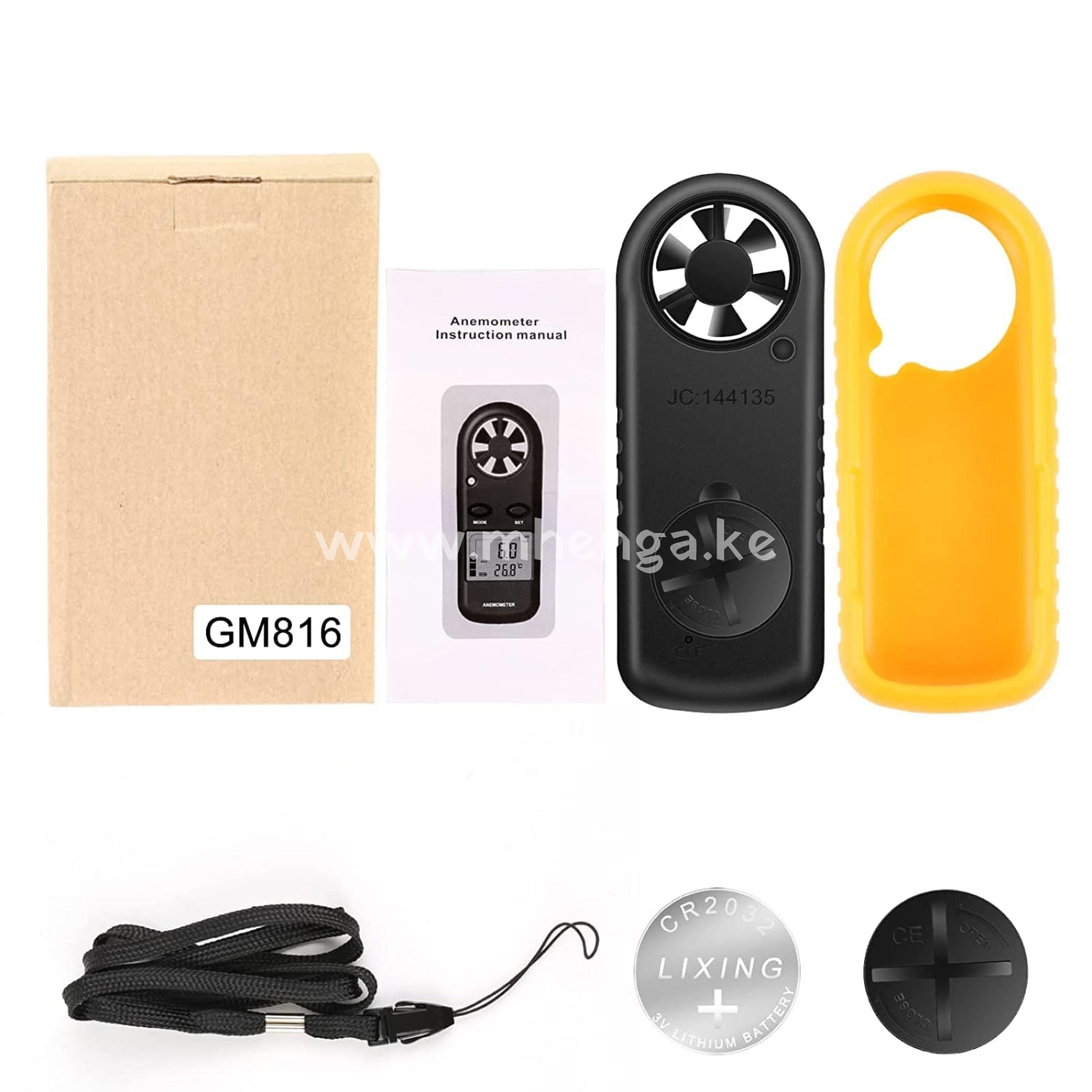 Gm 816 Handheld Anemometer Digital Wind Speed Meter Air Flow For Measuring Temperature And Chill
