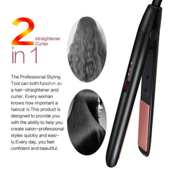 Hair Straightener Titanium Flat Iron For Makes Shiny Dual Voltage Heats Up Fast