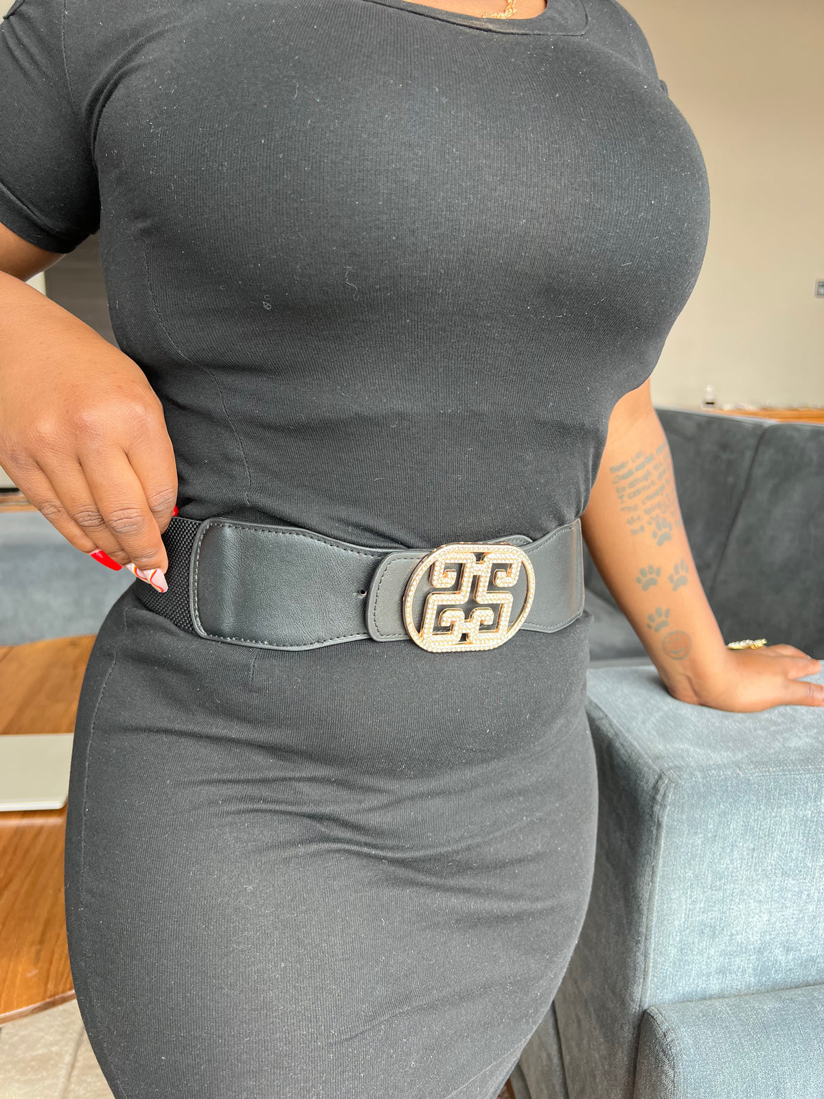 Belt shiny written Buckle