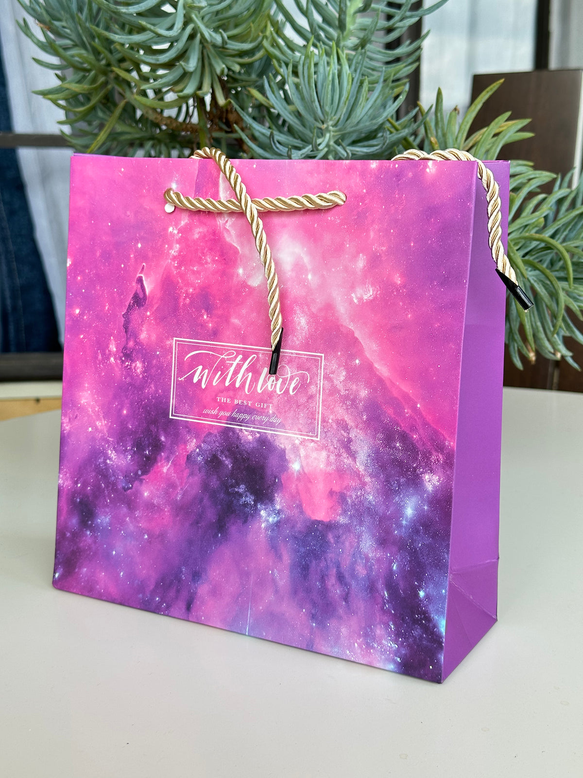 Gift Bag small pink and Purple message with love