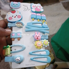 Kids Hair Clip Light Blue Baby Bears And Kitty Assorted