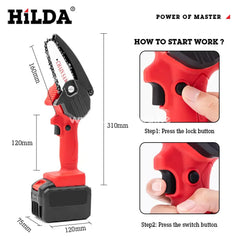 Mini Chainsaw Cordless 4-Inch Electric Power Chain Saws One-Hand Handheld Portable Chainsaws For