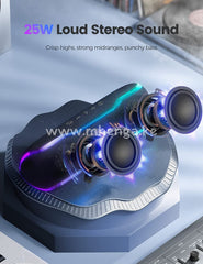 Portable Bluetooth Speaker Ipx7 Waterproof Wireless With Colorful Flashing Lights 25W Super Bass