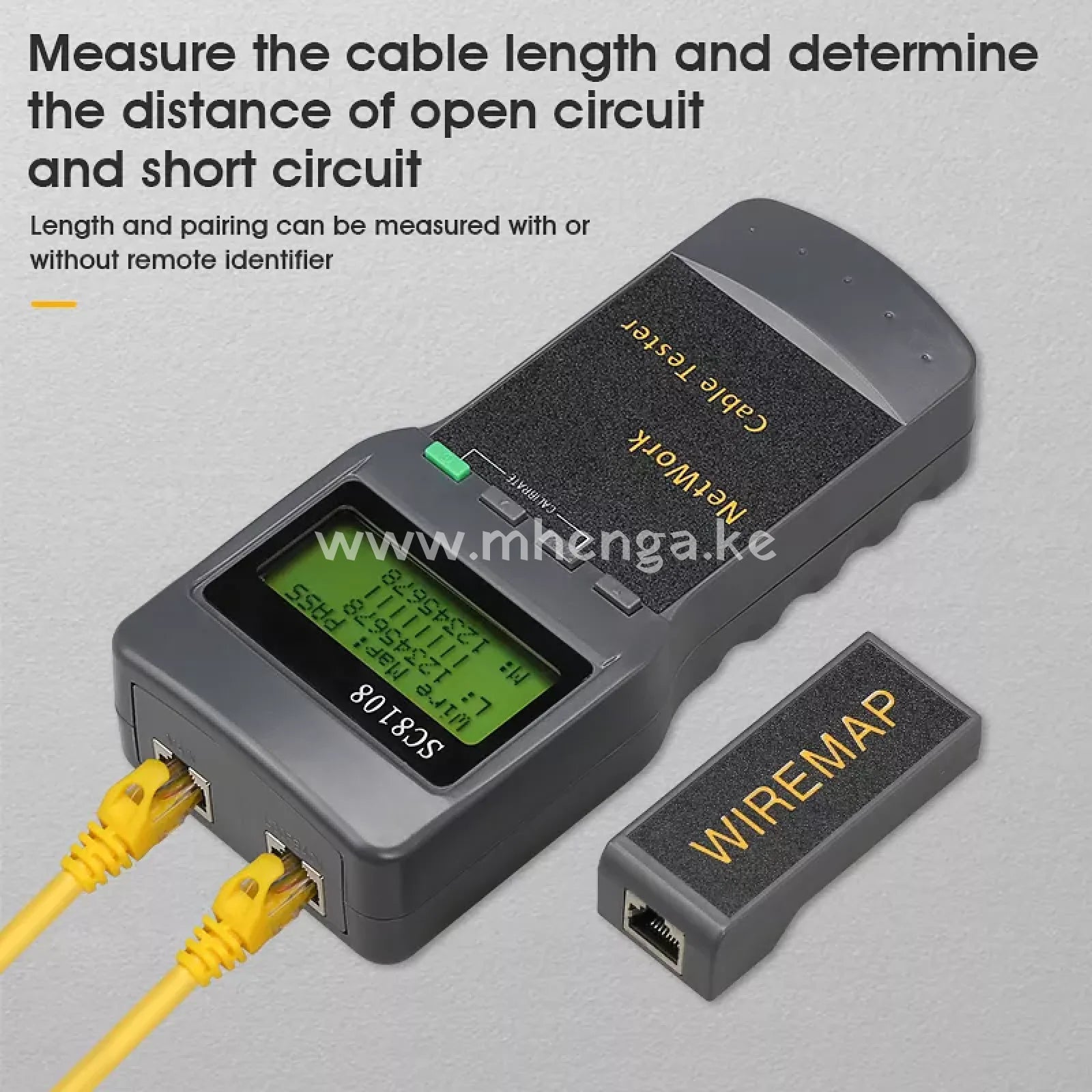 Portable Multifunction Wireless Network Tester Sc8108 Lcd Digital Pc Data Cat5 Rj45 Lan Phone Cable