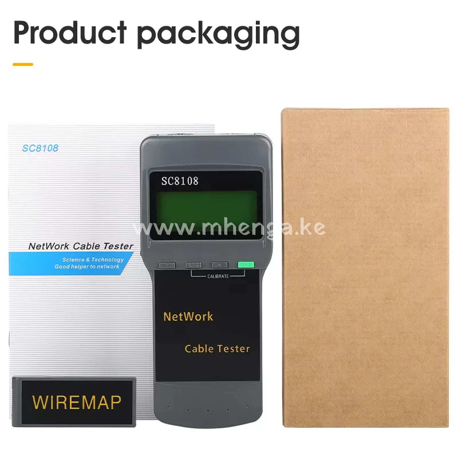 Portable Multifunction Wireless Network Tester Sc8108 Lcd Digital Pc Data Cat5 Rj45 Lan Phone Cable