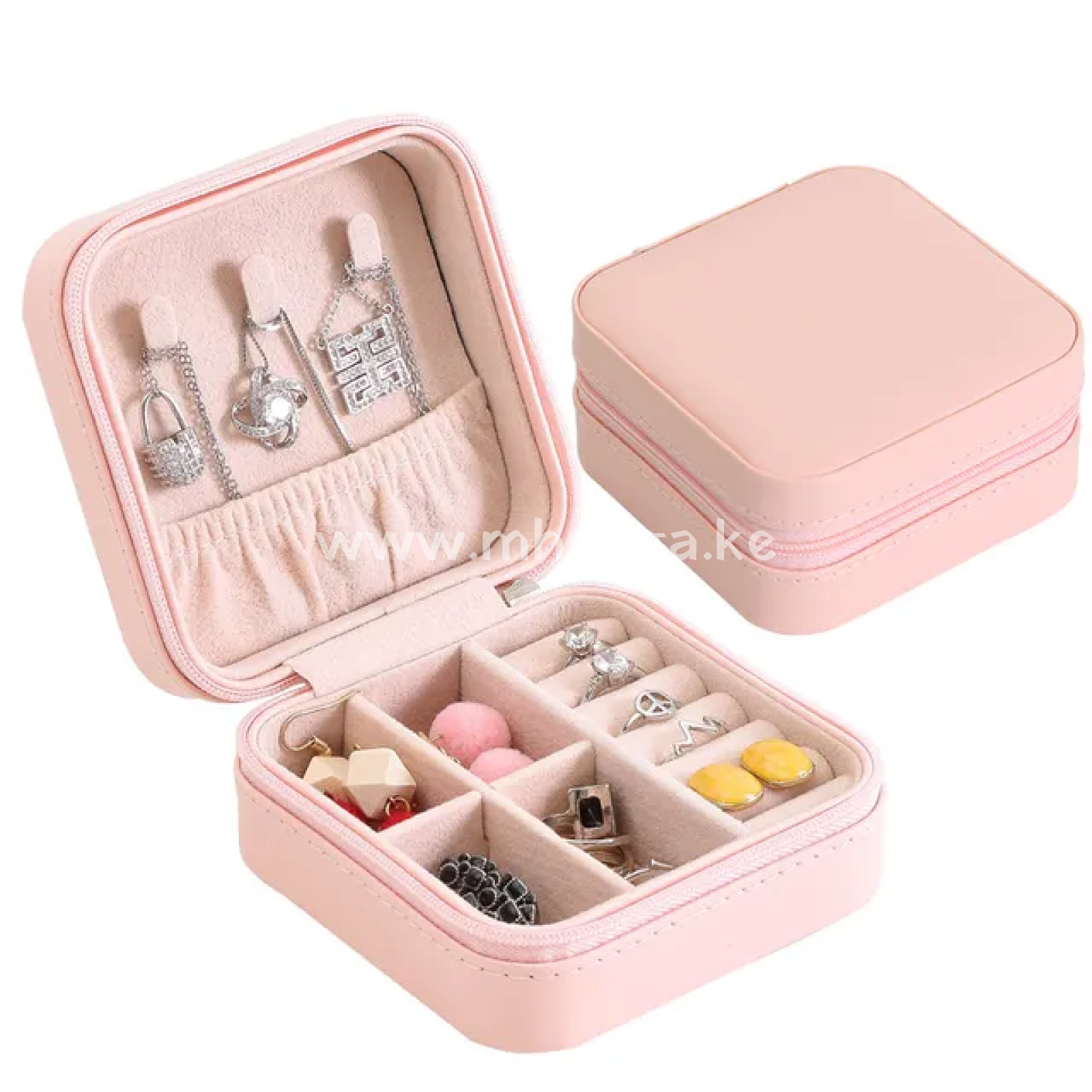 Portable Travel Mini Jewelry Box Leather Jewellery Ring Organizer Case Storage Gift Girls Women