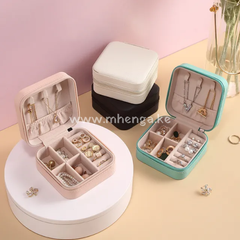 Portable Travel Mini Jewelry Box Leather Jewellery Ring Organizer Case Storage Gift Girls Women