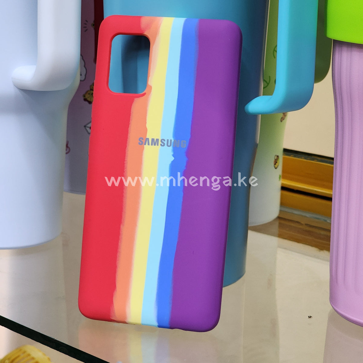 Samsung A51 Stripes Color Silicone Case A 51 Cases Red-Orange-Yellow-Mint-Blue-Purple