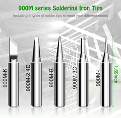 Soldering Iron Tips 5 Pcs 900M Series Solder Lead-Free Replacement Welding 900M-K/2.4D/B/3C/I For