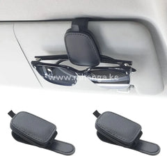 Sunglasses Holders For Car Visor - Magnetic Leather Holder And Ticket Card Clip Accessories
