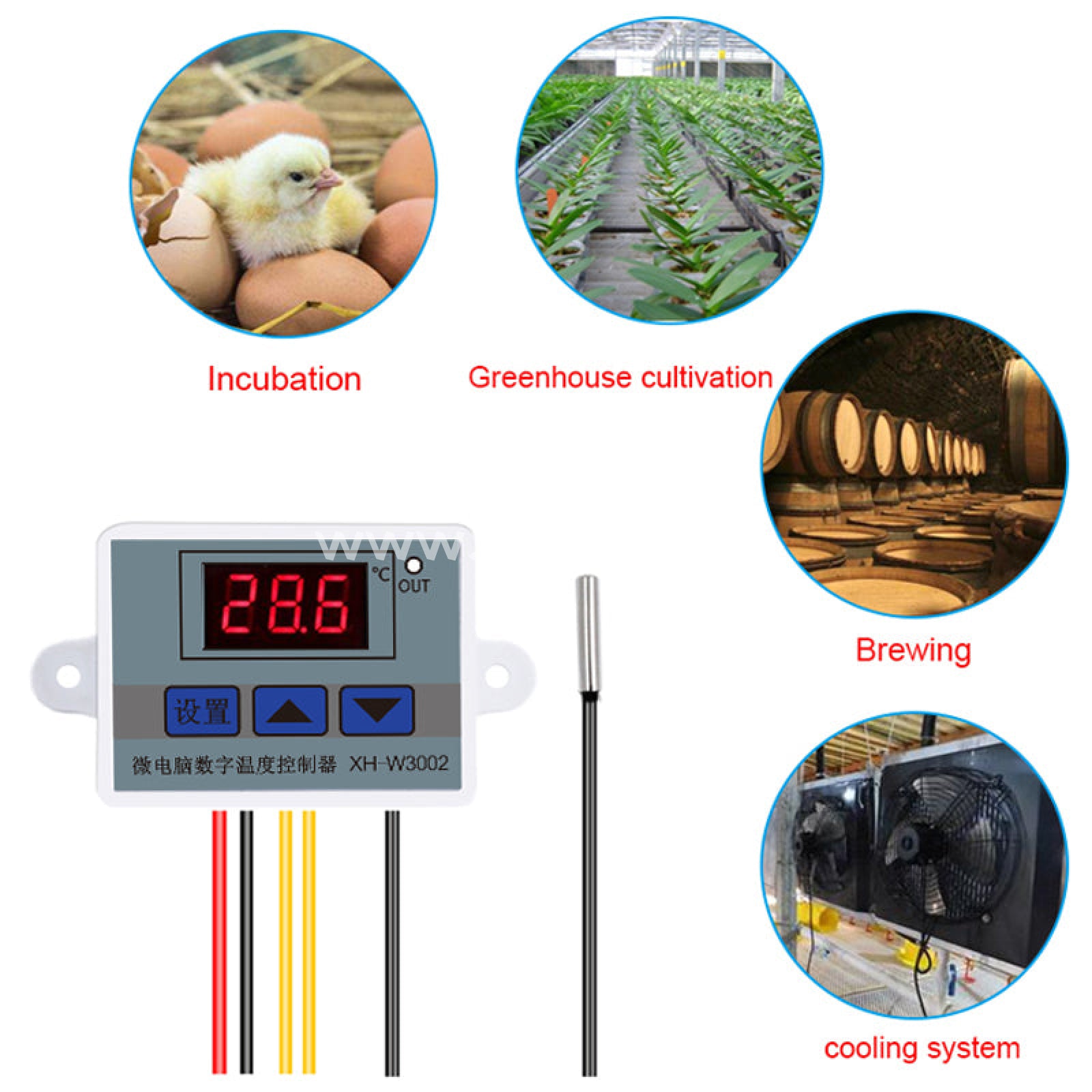 Xh-W3002 Dc 24V 10A Microcomputer Digital Temperature Controller Display Thermostat Control Switch