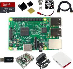 Complete Starter Kit Raspberry Pi 3 Model B Module&Two Cases&HDMI Cable&32G SD Card&Heatsink Kit&P Fan